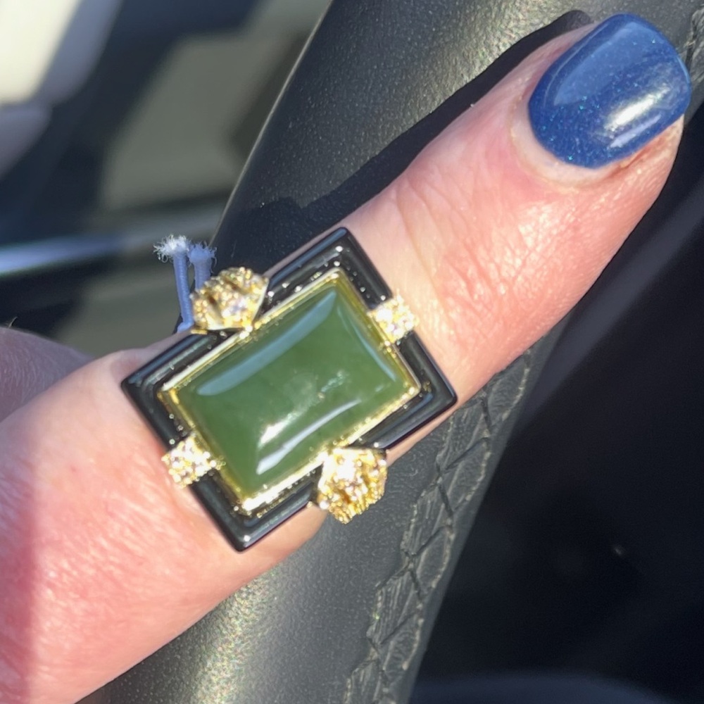 Elegant Green and Black Statement Ring